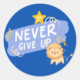 Nooit Opgeven Motiverende Sticker | Lieve Leeuw 