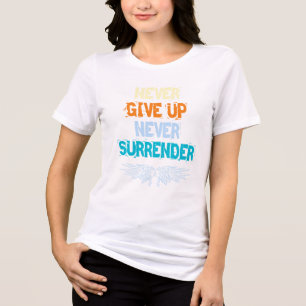 Nooit opgeven, nooit opgeven, motivatie ontwerpen Tri-Blend shirt