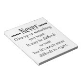 Nooit opgeven notitieblok (Schuin)