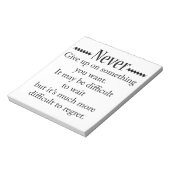 Nooit opgeven notitieblok (Linkerzijde)