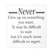 Nooit opgeven notitieblok (Voorkant)