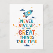 Nooit opgeven omdat het tijd kost briefkaart (Voorkant)