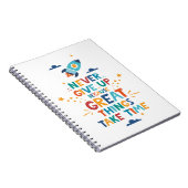 Nooit opgeven omdat het tijd kost notitieboek (Rechterzijde)