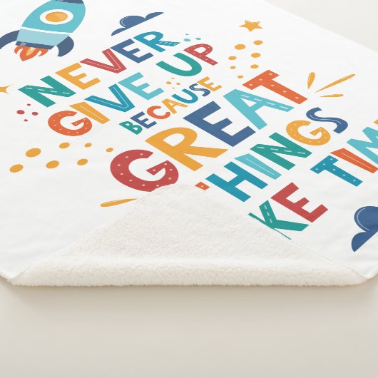 Nooit opgeven omdat het tijd kost sherpa deken (3/4)