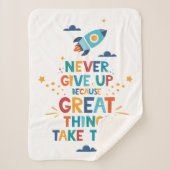 Nooit opgeven omdat het tijd kost sherpa deken (Voorkant)