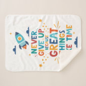 Nooit opgeven omdat het tijd kost sherpa deken (Voorkant (horizontaal))