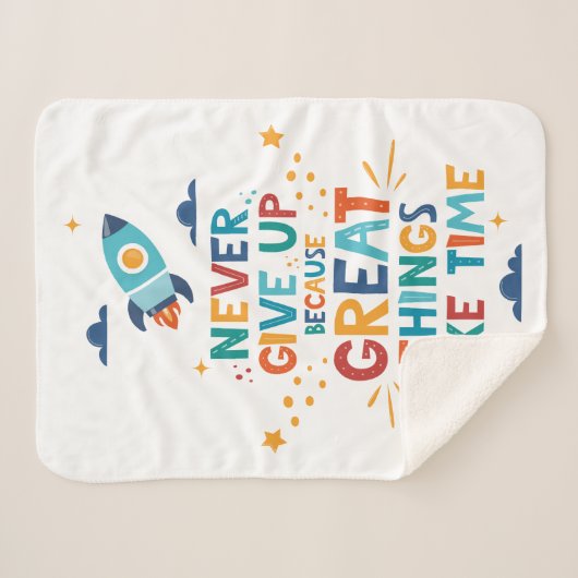 Nooit opgeven omdat het tijd kost sherpa deken (Voorkant (horizontaal))