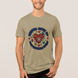 Nooit Opgeven Onstuitbare Geest Hart Tri-Blend Shirt