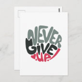 Nooit Opgeven - Opbeurende Inspirerende Wit Briefkaart (Voorkant / Achterkant)
