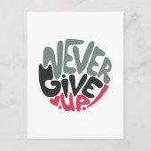 Nooit Opgeven - Opbeurende Inspirerende Wit Briefkaart (Voorkant)