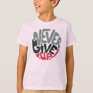 Nooit opgeven - Opwindend wit opsplitsen T-shirt