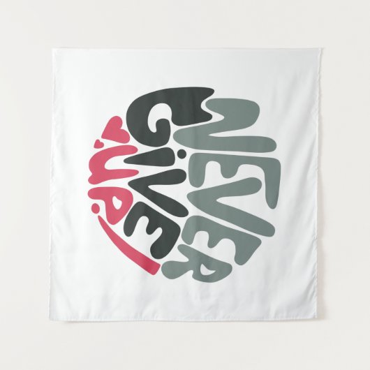 Nooit opgeven - Opwindend wit opsplitsen Wandkleed (Voorkant (horizontaal))