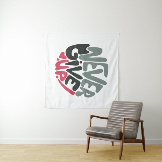 Nooit opgeven - Opwindend wit opsplitsen Wandkleed (In Situ (horizontaal))