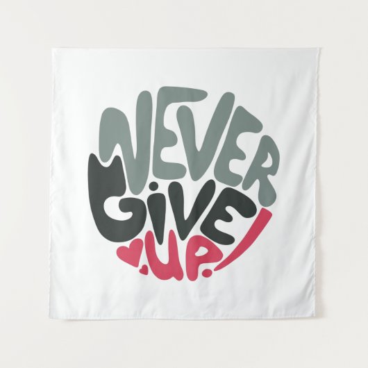 Nooit opgeven - Opwindend wit opsplitsen Wandkleed (Voorkant)