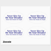 Nooit opgeven ovale sticker (Vel)