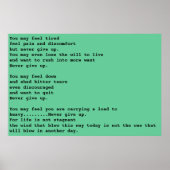 Nooit opgeven poster (Voorkant)