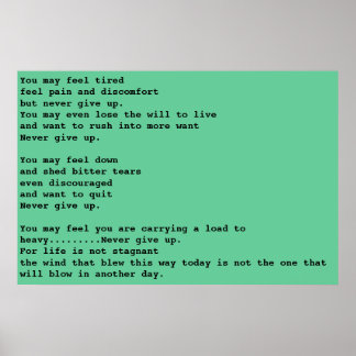 Nooit opgeven poster