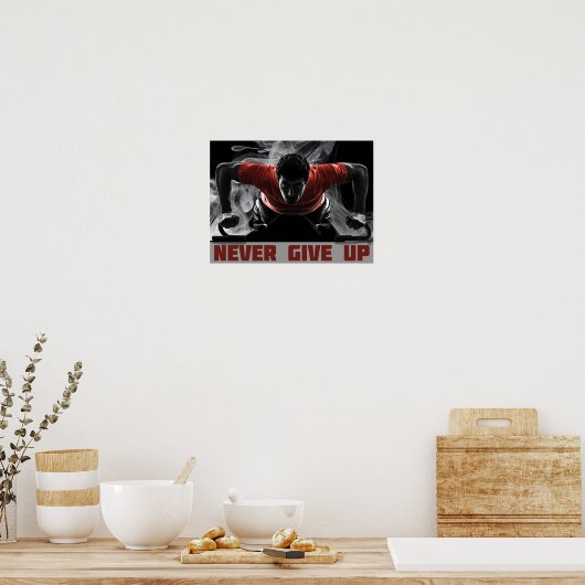 Nooit opgeven poster (Keuken)