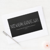 Nooit opgeven rechthoekige sticker (Envelop)