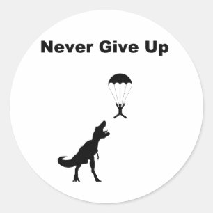 Nooit opgeven ronde sticker