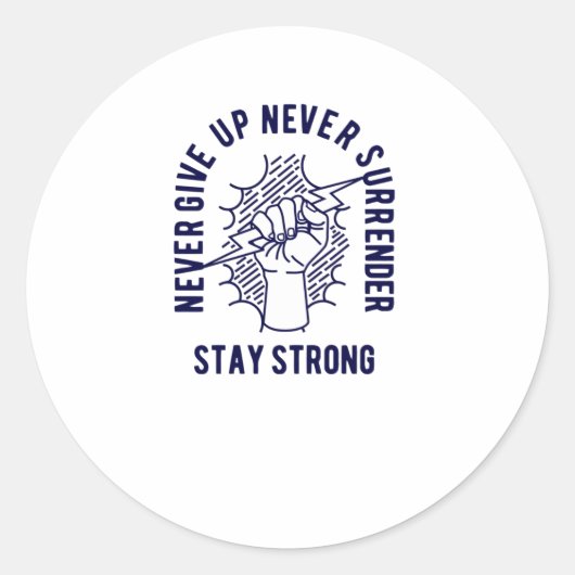 Nooit opgeven ronde sticker (Voorkant)