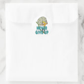 Nooit opgeven ronde sticker (Tas)