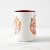 Nooit opgeven - Roze en Oranje dagelijks Motivatie Mok (Midden)