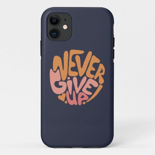 Nooit opgeven - Roze en Oranje donker Motivatie Case-Mate iPhone Case (Achterkant)