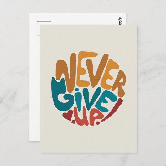 Nooit opgeven - Schattige Motiverende Boodschap Briefkaart (Voorkant / Achterkant)