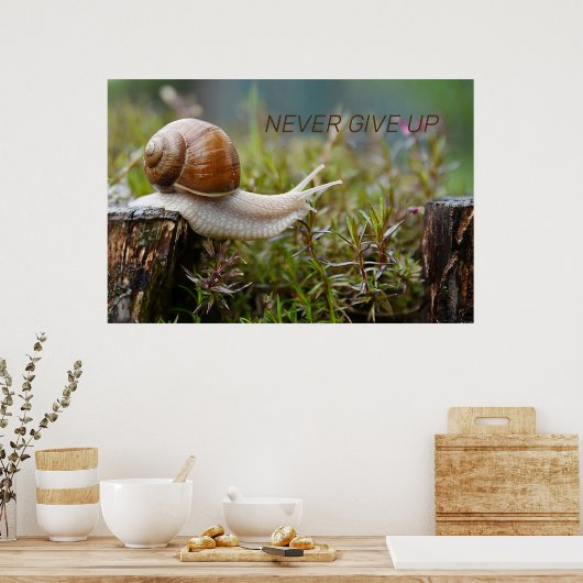 NOOIT OPGEVEN - slakkeneditie Poster (Keuken)