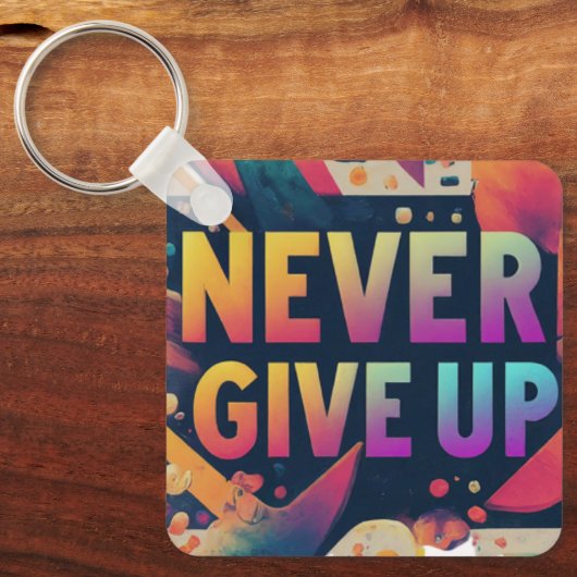 Nooit opgeven sleutelhanger (Voorkant)