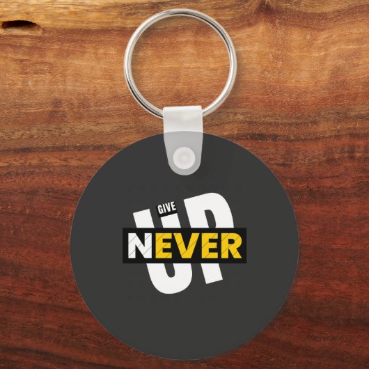 nooit opgeven sleutelhanger (Voorkant)