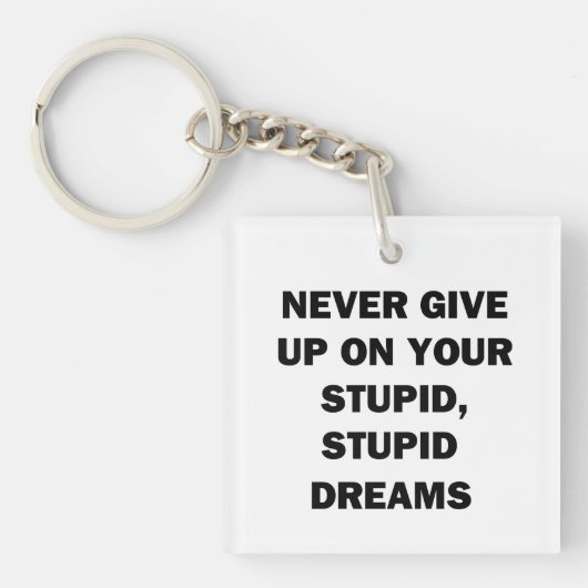 Nooit opgeven sleutelhanger (Voorkant)