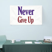 Nooit opgeven spandoek (Beurs)