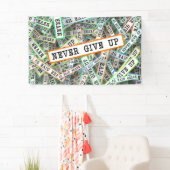 Nooit opgeven spandoek (Insitu)