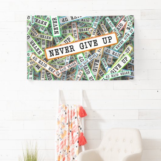 Nooit opgeven spandoek (Insitu)