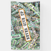 Nooit opgeven spandoek (Verticaal)