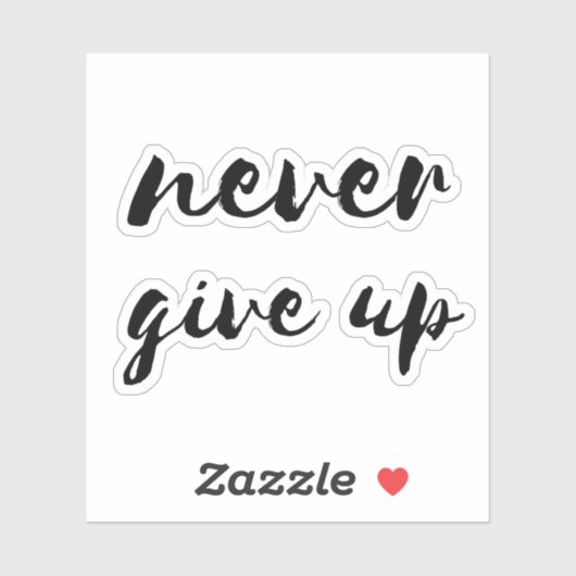 Nooit opgeven sticker (Vel)