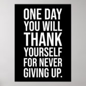 Nooit opgeven - Succes Motivatie Poster (Voorkant)