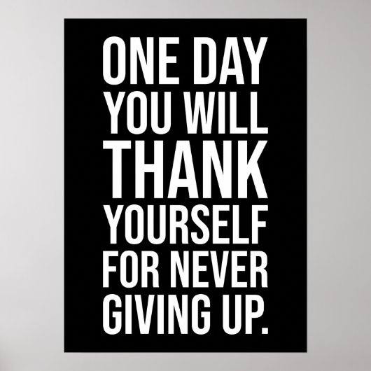 Nooit opgeven - Succes Motivatie Poster (Voorkant)