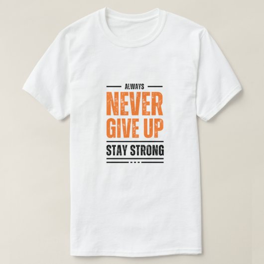 Nooit opgeven t-shirt (Design voorkant)
