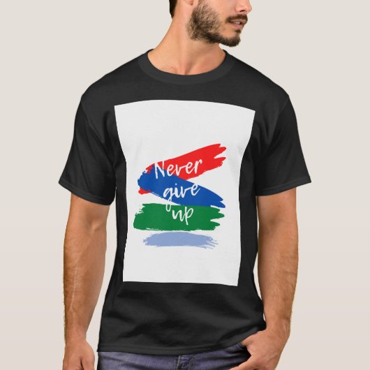 Nooit opgeven t-shirt (Voorkant)