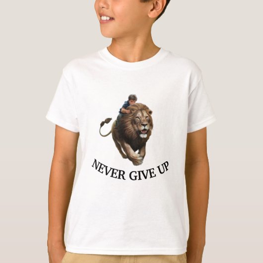 Nooit opgeven t-shirt (Voorkant)
