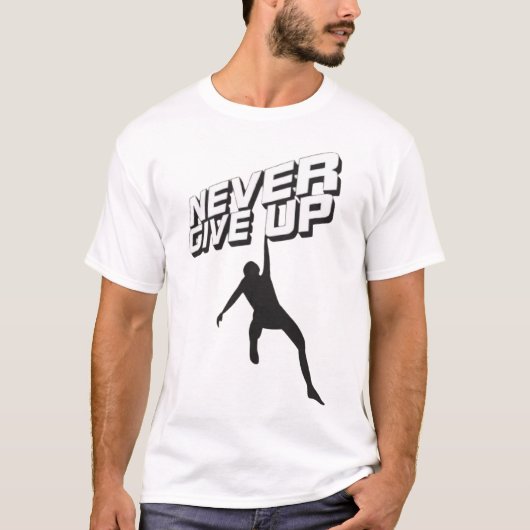 Nooit opgeven t-shirt (Voorkant)