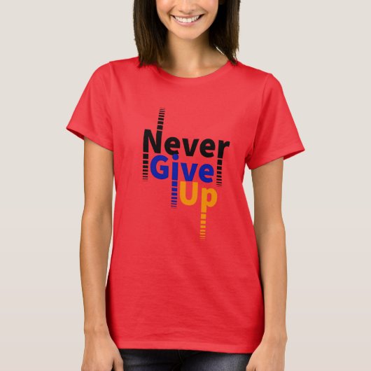 nooit opgeven t-shirt (Voorkant)