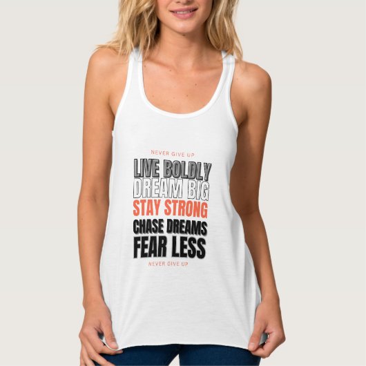 NOOIT OPGEVEN TANKTOP (Voorkant)