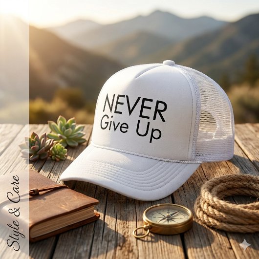 Nooit Opgeven Tekst Mark Inspirerende Trucker Hoed Pet