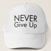 Nooit Opgeven Tekst Mark Inspirerende Trucker Hoed Pet (Voorkant)