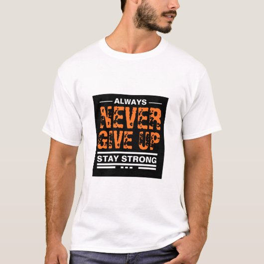 Nooit opgeven - tekstmarkering Wit T-shirt (Voorkant)