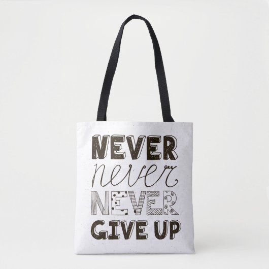 Nooit opgeven tote bag (Voorkant)